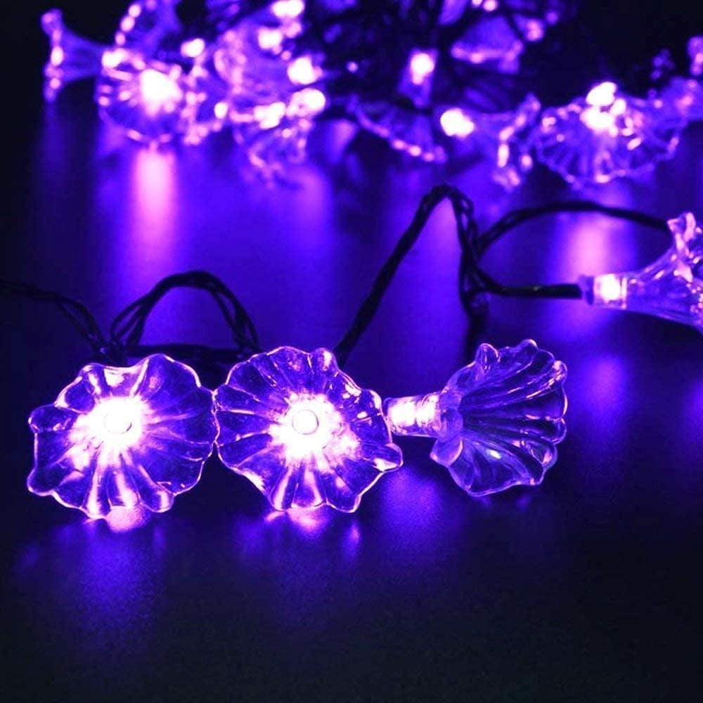 Solar String Lights Garden, 4.5m 20LED Solar Morning Glory Fairy String Lights Solar String Lights Outdoor Waterproof Solar Flower String Lights