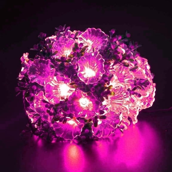 Solar String Lights Garden, 6m 30LED Solar Morning Glory Fairy String Lights Solar String Lights Outdoor Waterproof Solar Flower String Lights