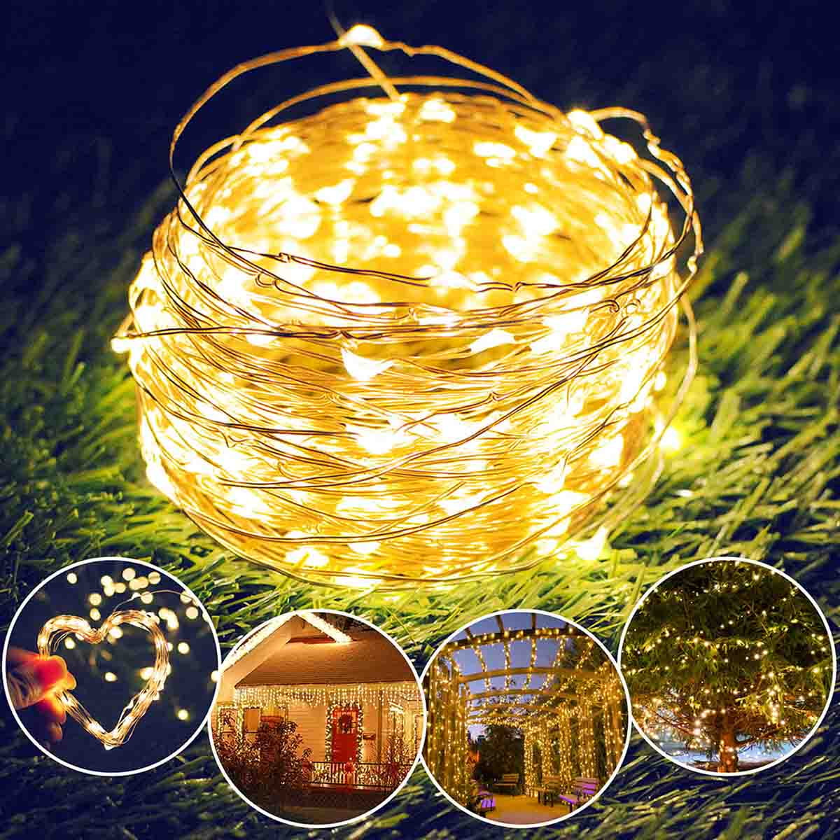 Solar String Lights Outdoor 100 LED Total 39 Ft Ultra Long Starbright Solar Light 8 Modes Solar Fairy Lights for Garden Patio Yard Party Decoration