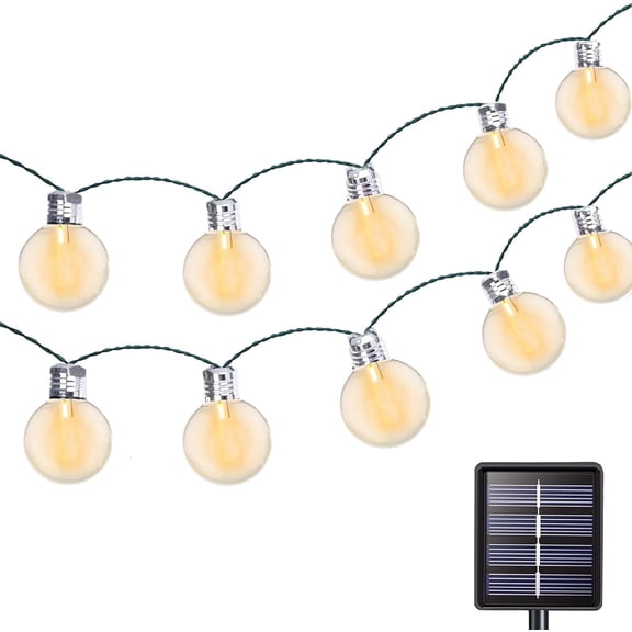 Solar String Lights Outdoor, 2 Packs 7Ft Globe Multicolor with 15 Plastic Shatterproof LED Bulbs, Hanging Outdoor Patio for Outside Backyard Porch Balcony Party