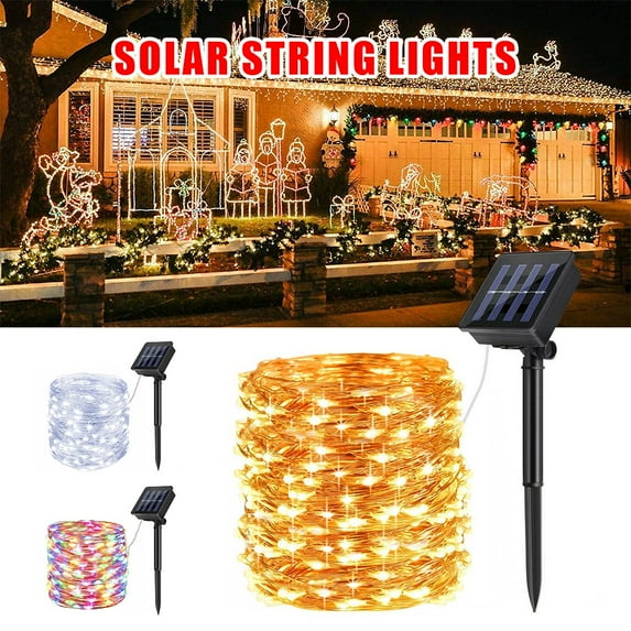 Solar String Lights Outdoor, 200 LED Solar Light with 8 Lighting Modes, 65.6ft Solar Fairy Light Outdoor for Garden Patio Decorations, Colorful