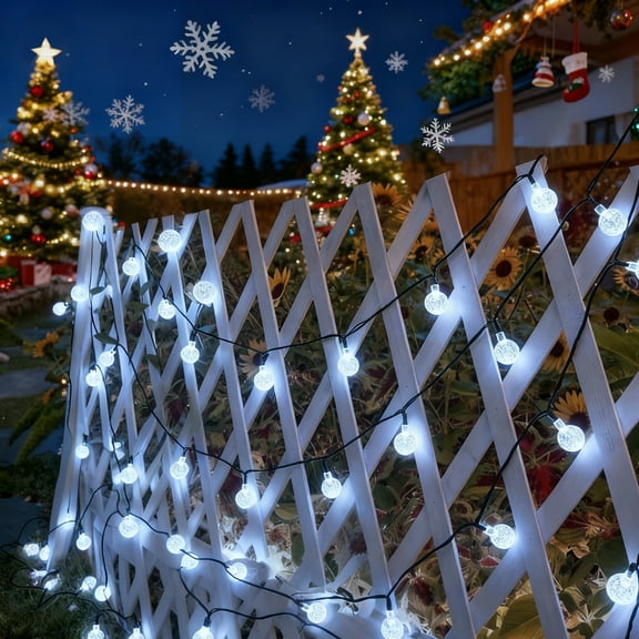 OriginalSourcing Solar String Lights Outdoor 30 LED 20ft Crystal Globe Lights Waterproof with 8 Lighting Modes for Outdoor Garden Wedding Party Decor