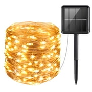 Solar String Lights Outdoor, 33ft 100 LED Solar Powered Fairy Lights Waterproof Decorative Lighting for Patio, Garden, Yard, Party, Wedding (Warm White)