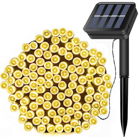 Solar String Lights Outdoor , 39ft 100 LED Solar Powered Fairy Lights Waterproof 8 Modes Garden Decorative Lights for Tree, Patio, Garden, Yard, Home, Wedding, Party (Warm White,2 Pack)