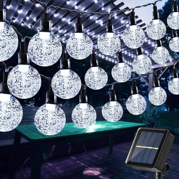 Solar String Lights Outdoor, 56ft 100 LED Globe String Light with 8 Mode, Waterproof Solar Patio Lights for Garden, Lawn, Gazebo, Yard, Outdoor Decor (White)
