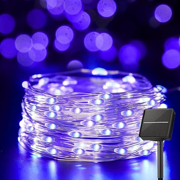 WE Solar String Lights Outdoor, 8 Modes Waterproof Solar Fairy Lights for Outside, Patio Yard Christmas Tree Halloween Wedding Party Decorations 12m 100LED