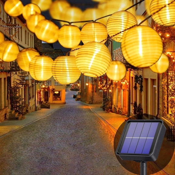 Solar String Lights Outdoor, 8M/26FT 30LED Lantern Fairy Lights, 8 Modes Waterproof Lighting for Garden, Patio, Yard, Party, Wedding, Festival Decoration(Warm White)
