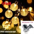 Solar String Lights Outdoor Crystal Globe Lights with 8 Modes