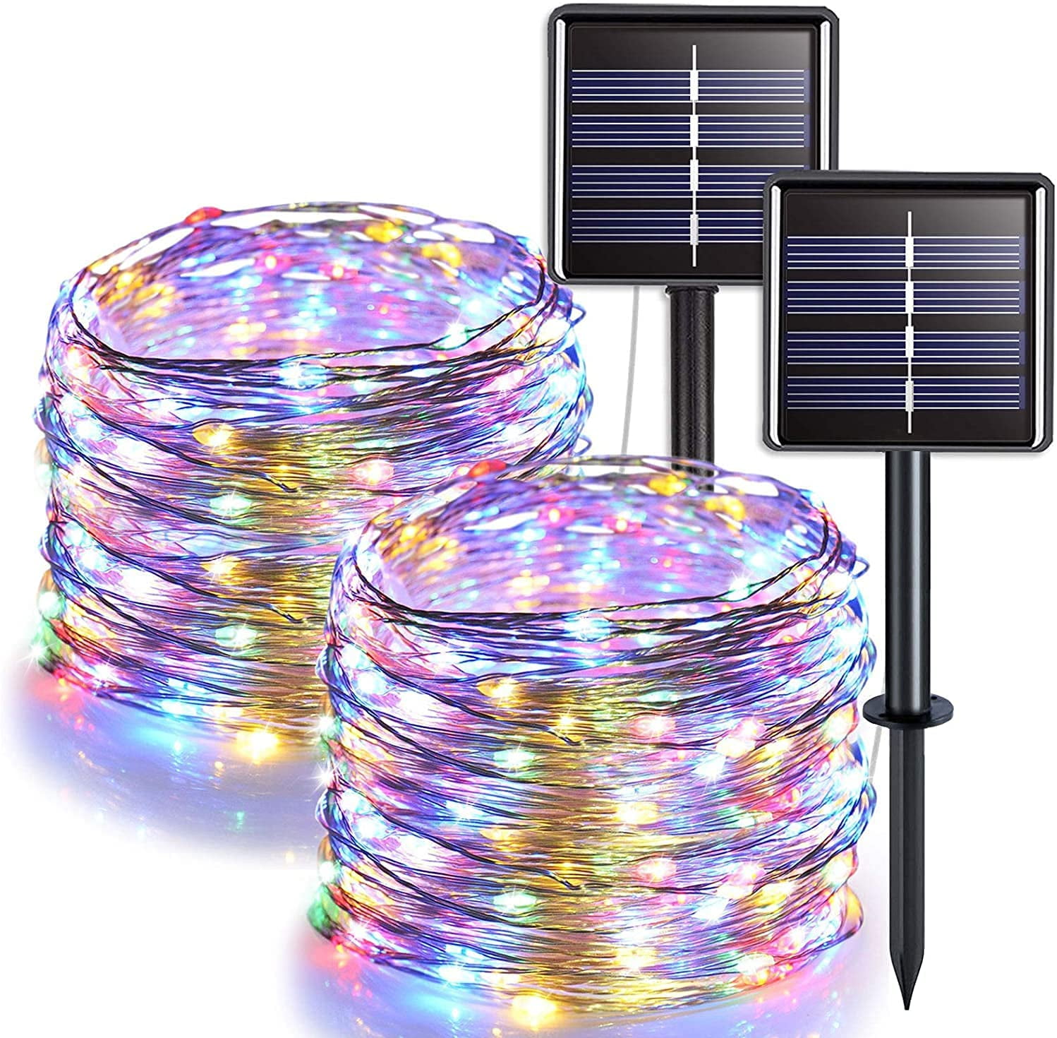 Anpro Solar Camping String Lights, 20.5FT Outdoor Solar String Lights with 12LEDs, Adjustable Brightness and 7 Modes, Rechargeable Waterproof LED