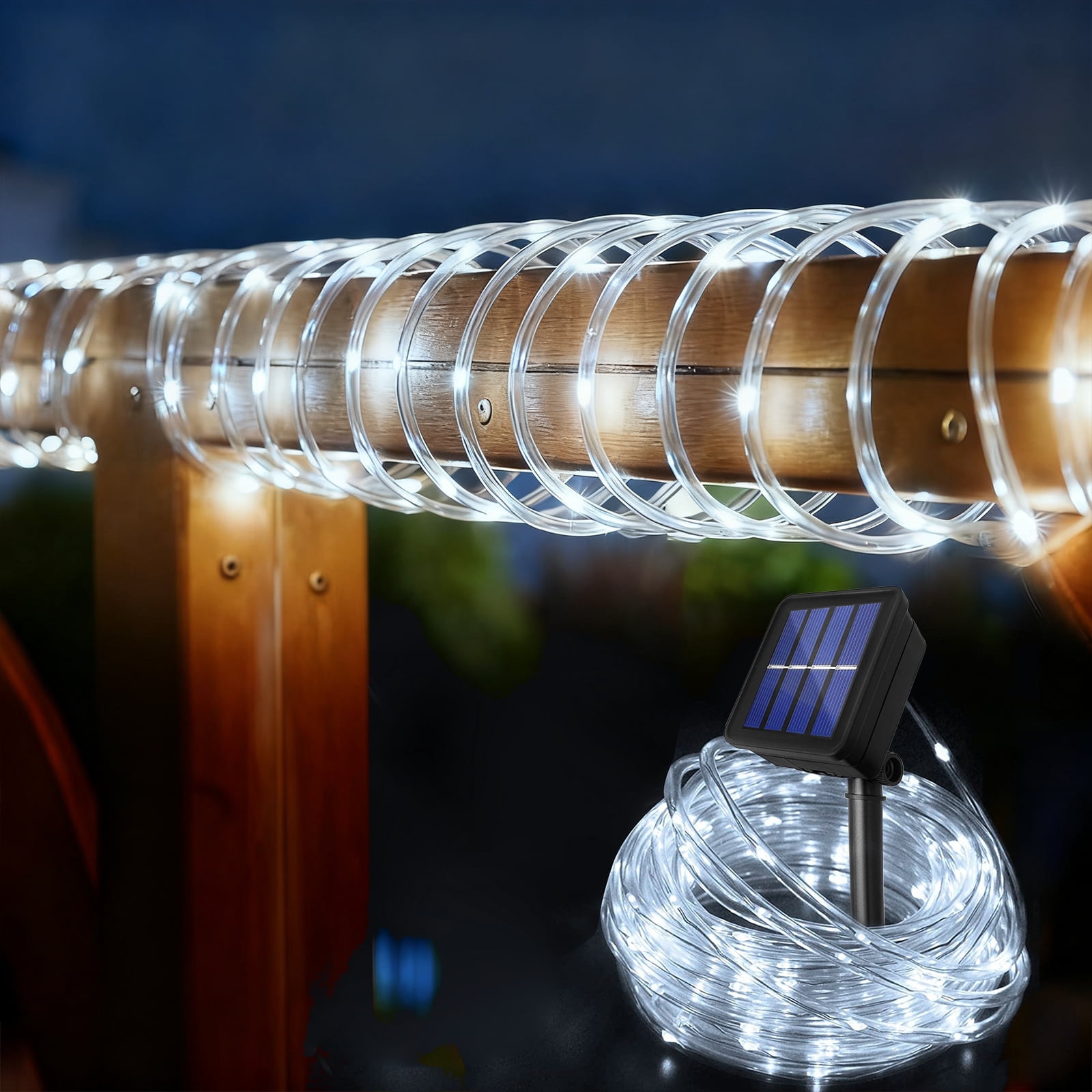 Solar String Lights Outdoor Waterproof, 72Ft 200 Led Solar Rope String Lights with 8 Lighting Modes, Copper Wire PVC Tube Lights for Garden Wedding Christmas Party DIY Decor