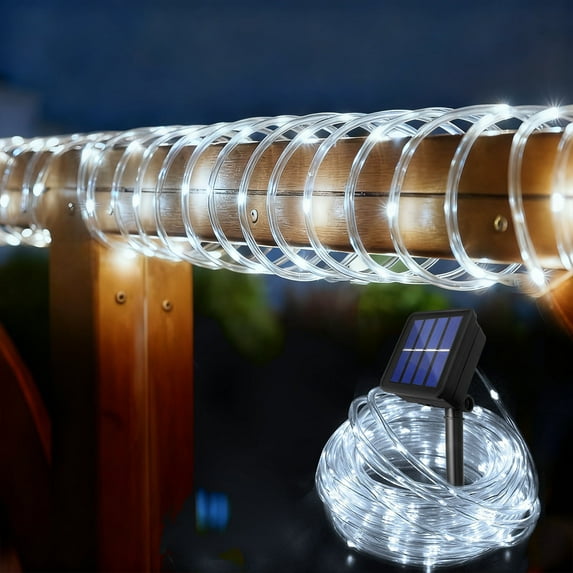 Solar String Lights Outdoor Waterproof, 72Ft 200 Led Solar Rope String Lights with 8 Lighting Modes, Copper Wire PVC Tube Lights for Garden Wedding Christmas Party DIY Decor