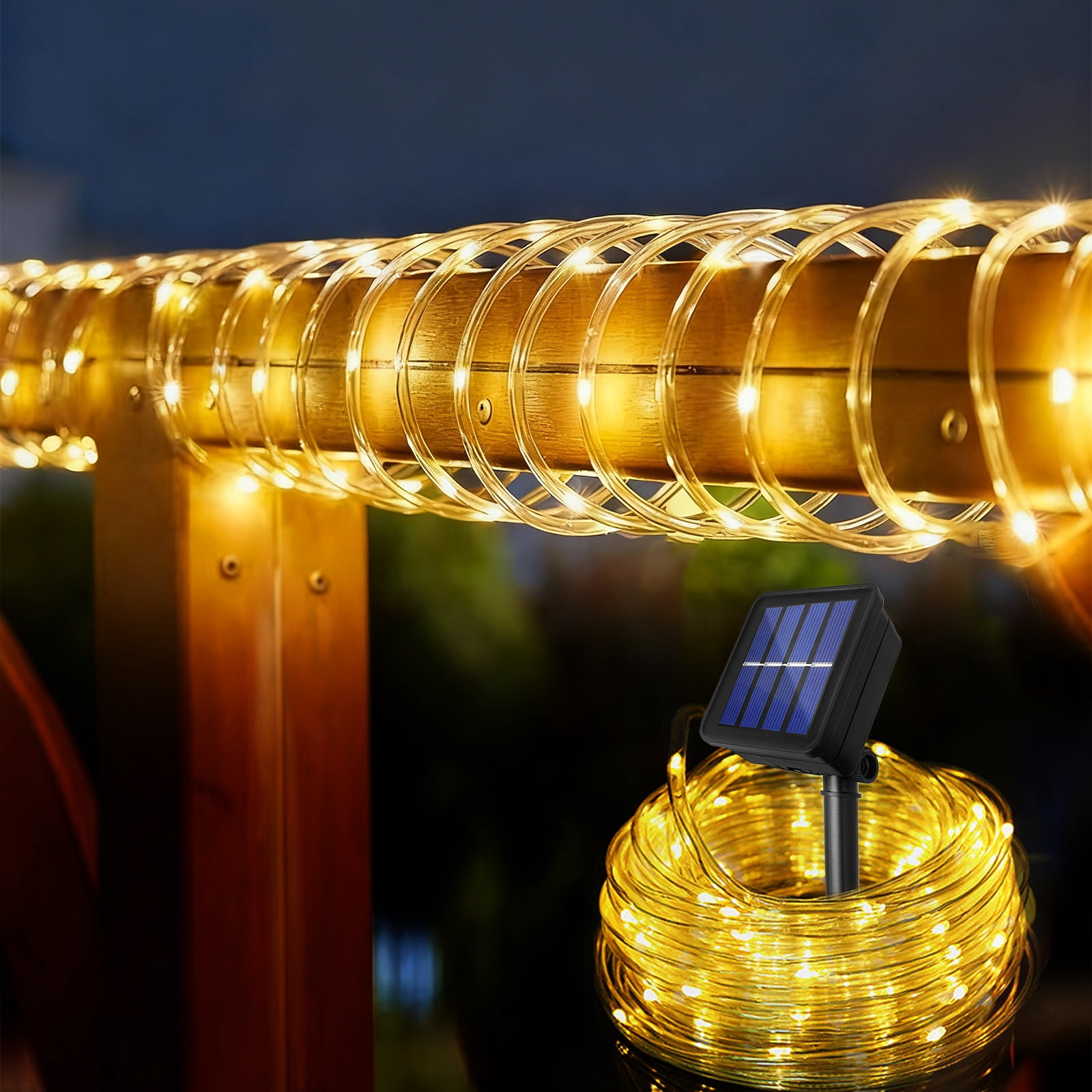 Solar String Lights Outdoor Waterproof, 72Ft 200 Led Solar Rope String Lights with 8 Lighting Modes, Copper Wire PVC Tube Lights for Garden Wedding Christmas Party DIY Decor