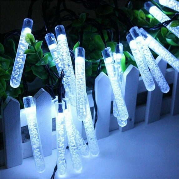 Solar String Lights, Outdoor Waterproof Fairy Light 16.4ft 360 LED Waterdrop Lighting for Christmas, Garden Patio Indoor Party, Bedroom, Xmas, Yard, Porch Decoration by Casewin (White)