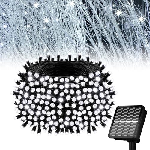 Solar String Lights for Outside, 39Ft 100 LED Solar String Lights Outdoor with 8 Modes Solar Lights for Outside Waterproof for Yard, Fence,Balcony, Party,Christmas Tree Decorations (Cold White)