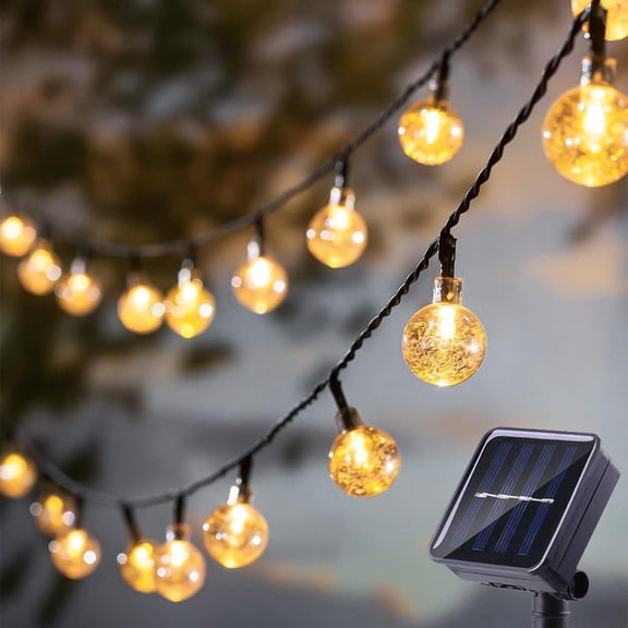 Solar String Lights, Small  Ball ,Outdoor String Light 60 LED 40ft 8 Lighting Modes  Solar  Patio Solar Light for Garden Yard Porch Wedding Party Decor (Warm White)