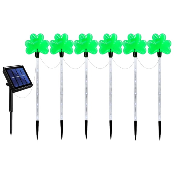 Solar String Lights With Four Leaf Clovers St Patricks Day Outdoor Garden Patio Lawn Party Decorations Led Solar Powered