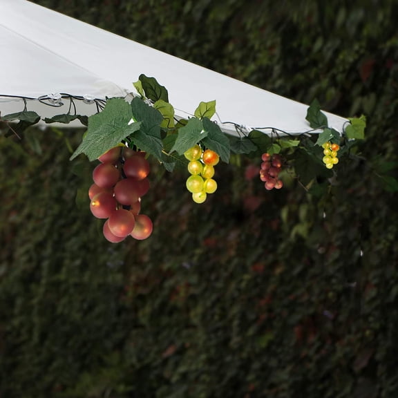 Solar String Lights with Vines, Waterproof 80 LED Grape String Lights Outdoor Patio Light for Bistro Backyard Umbrella Balcony Garden Wedding