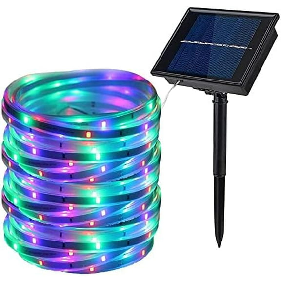 Solar Strip Lights, 5M 150LED Ribbon Mood Rope Light Solar LED Strip Light Outdoor Flexible Light Strip Waterproof for Indoor Outdoor