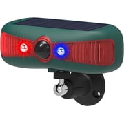Solar Motion Sensor Alarm Light - Outdoor Security Strobe, 13 Sounds, 129dB Loud, Dual Speaker, Solar Powered