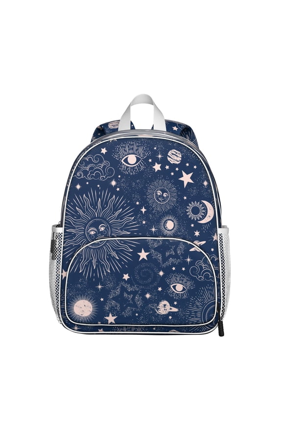 Solar Student Backpack – Gothic Celestial Moon Starry Night Steampunk Dark Cosmic Eclipse Astral Mystical Sky Design