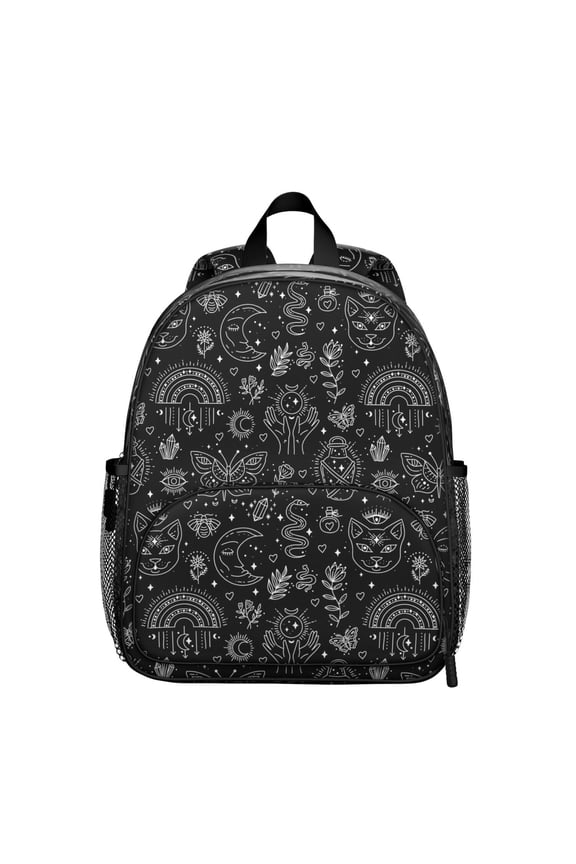 Student Backpack – Gothic Celestial Moon Starry Night Steampunk Dark Cosmic Eclipse Astral Mystical Sky Design