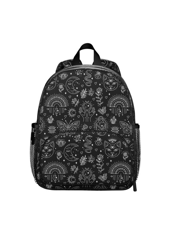Student Backpack – Gothic Celestial Moon Starry Night Steampunk Dark Cosmic Eclipse Astral Mystical Sky Design