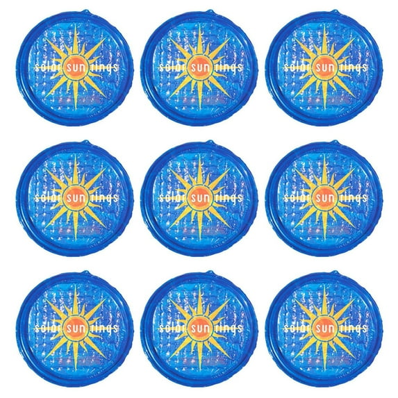 Solar Sun Rings UV Resistant Pool Spa Heater Circular Solar Cover, Blue, 9 Pack