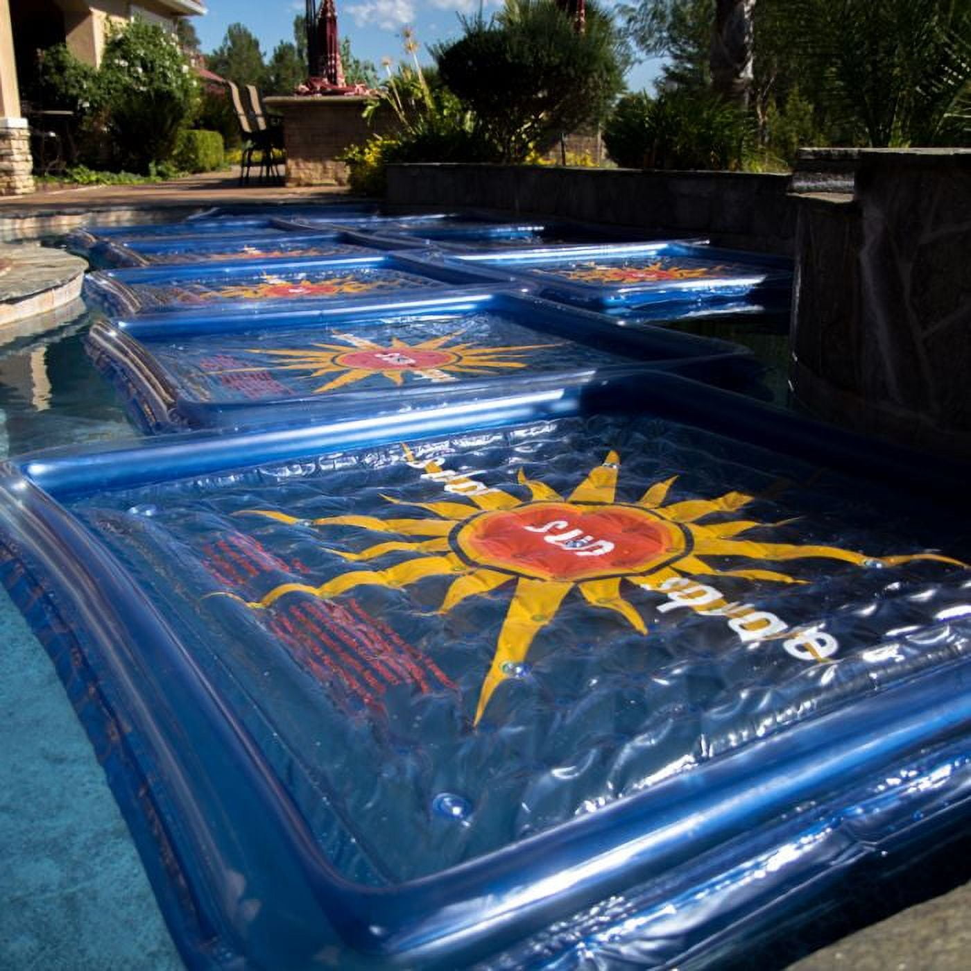 Solar sun rings and squares heat cover for above ground and in ground