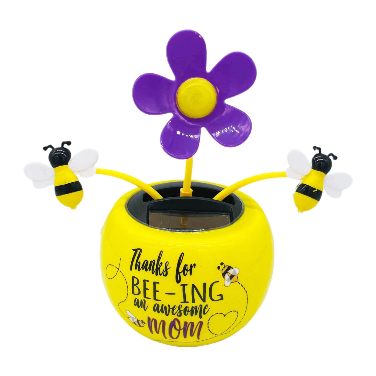 Solar sunflower dancing toy swinging flower insect butterfly in