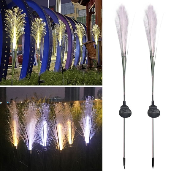 Solar Swaying Garden Lights – 2-Pack Upgraded Outdoor Fiber LED Lamps, Wind-Sway Decorative Lights for Yard, Patio & Pathway, Waterproof
