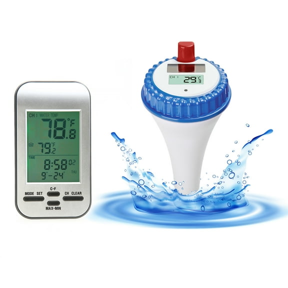 Solar Swimming Pool Thermometer for Outdoor Indoor Pools Spas Hot Tubs Ponds Digital Floating Temperature Meter WT0224