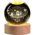 thumbnail image 1 of Solar System 3D Crystal Ball Night Light with Stand, Laser Etched Crystal Paperweight Decorative Balls Gifts, 1 of 7