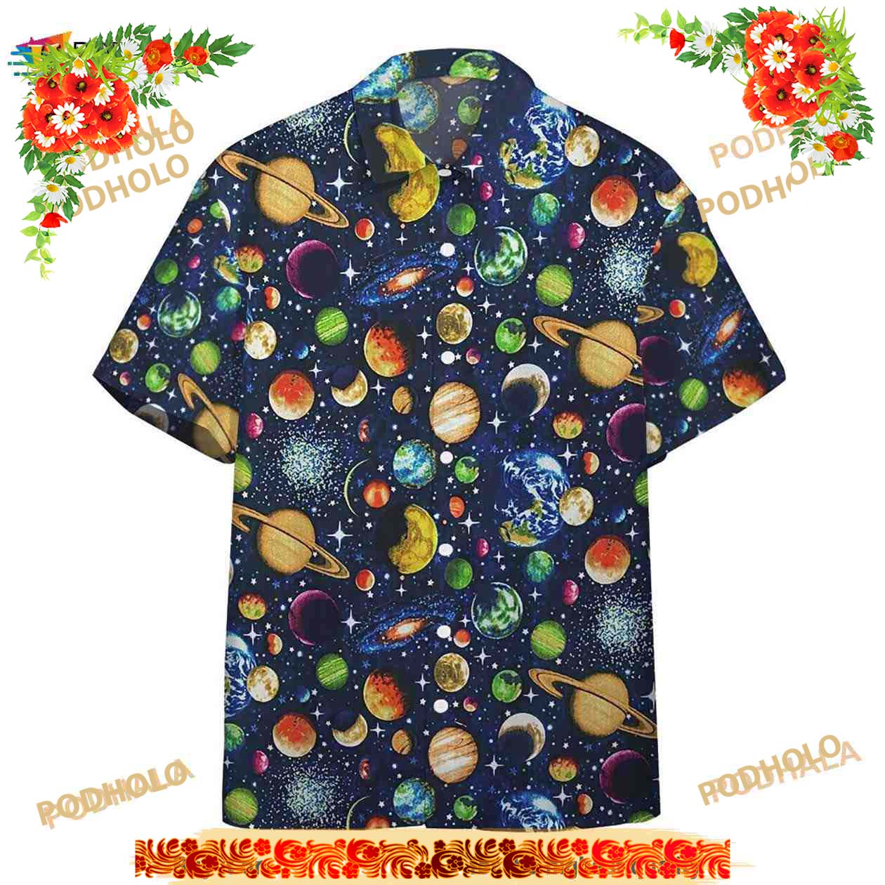 Solar System Aloha Hawaiian Shirt - Walmart.com