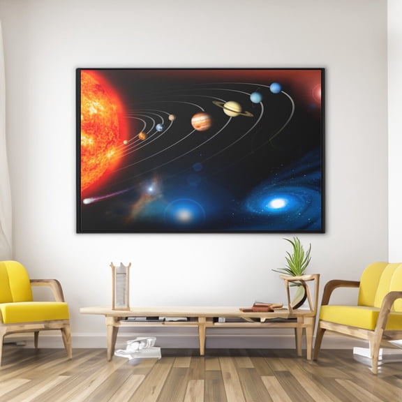Solar System Art Planets Print Space, Unframed Canvas 8x10in