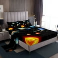 thumbnail image 1 of Solar System Bed Sheets Set Twin Size Outer Space Fitted Sheet Universe Themed Decor Sheet Set for Teens Galaxy Planet Flat Sheet Space Theme Bedding Set with 1 Pillowcase, 1 of 4