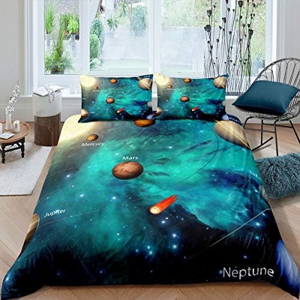 Solar System Bedding Set Outer Space Theme Duvet Cover Set Universe