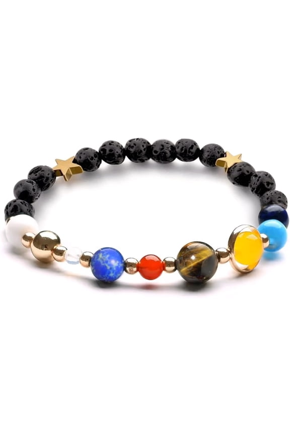 Solar System Bracelet Eight Planets Natural Stone Beads Jewelry Gift
