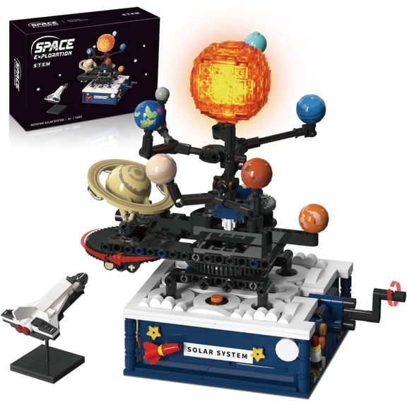 Ylutex Solar System Building Block Sets,Compatible with major brand Space, Rotatable Planet Toys with 9 Planets & Rocket Sets,775 PCS