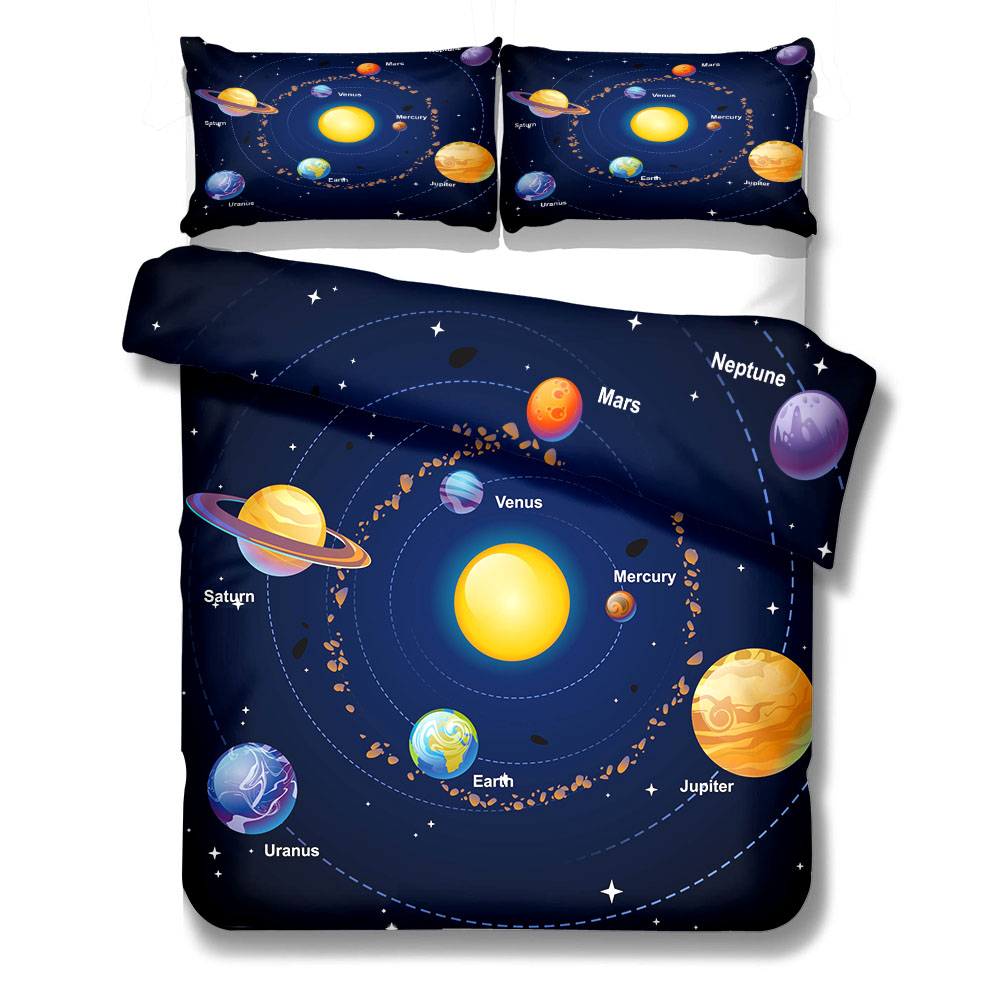 Solar System Chart Duvet Cover Set King Double Full Twin Single Size ...