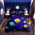 thumbnail image 1 of Solar System Comforter Set Galaxy Planet Theme Bedding Outer Space Twin Bed Comforter Set,ish Cartoon Style Duvet Insert with 1 Pillowcase ( Astronomy, Deep Blue), 1 of 6