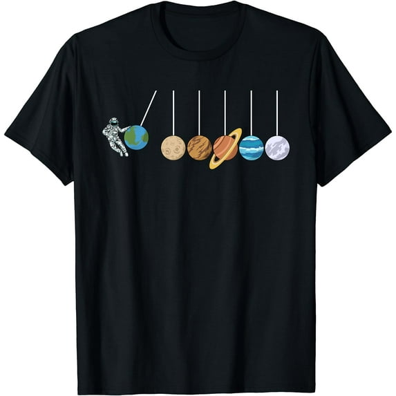 Solar System Cradle Funny Astrophysicist T-Shirt Black 2X-Large
