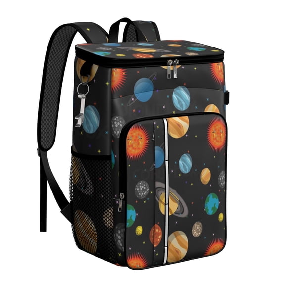 Solar System Design Backpack Cooler, Insulated for Hiking, Beach, and Road Trips, Perfect for Space Fans