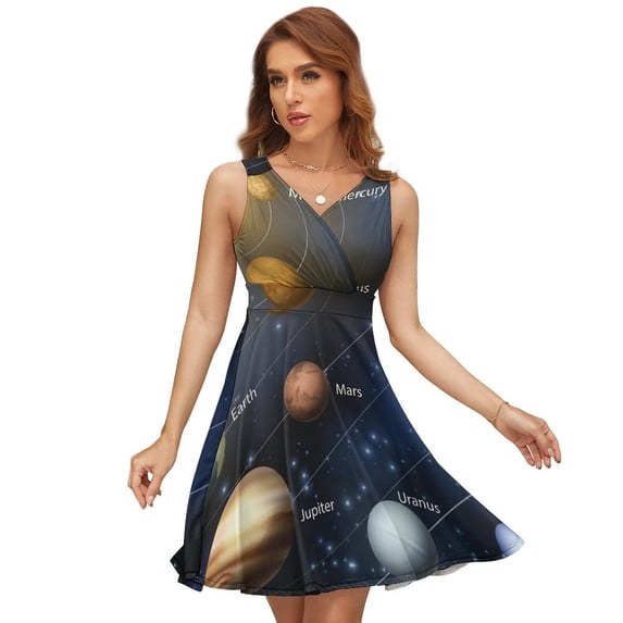 Solar System Dress Fashion Beach Long Dresses Female Party Printed Sundress