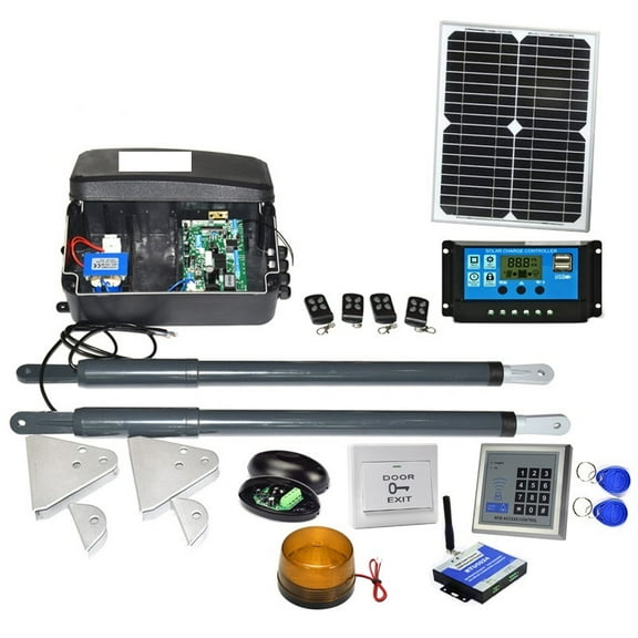 Solar System Driveway Electric 12VDC Linear Actuator 200kg Engine Motor System Automatic GSM Swing Gate Opener 2 Keyfobs ,Easy to Install