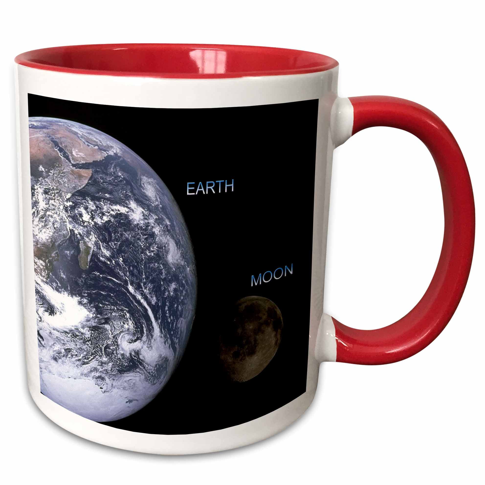 3drose, Solar System - Earth and Moon, 15oz Two-tone Red Mug - Walmart.com