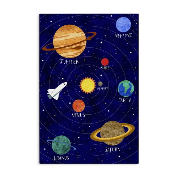 Solar System Education Canvas Wall Art, design by Elizabeth Caldwell