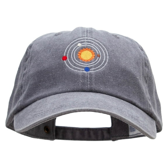 Solar System Embroidered Pigment Dyed Wash Caps - Grey OSFM