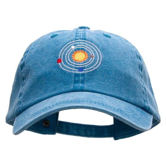 Solar System Embroidered Pigment Dyed Wash Caps - Turquoise OSFM
