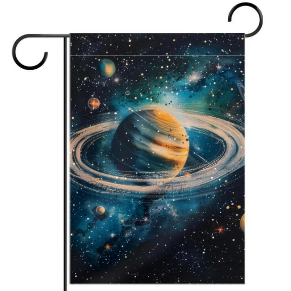 Solar System Galaxy Universe Double Sided Garden Flag Decorative Weather Resistant Yard Flag, Large DIY Vertical Flag for Farmhouse Patio Lawn, 28x40 Inch