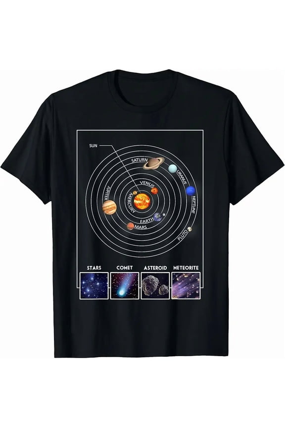 Solar System Graphic Cool Astronomy Scientist Gift T-Shirt